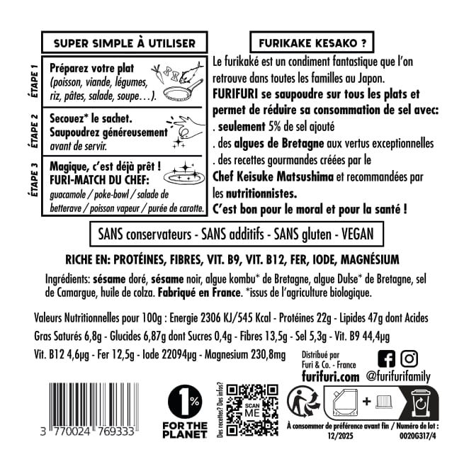 DUO POT & ECO-RECHARGE FURIFURI ORIGINAL - Alternative au sel - Condiment sésame & algues